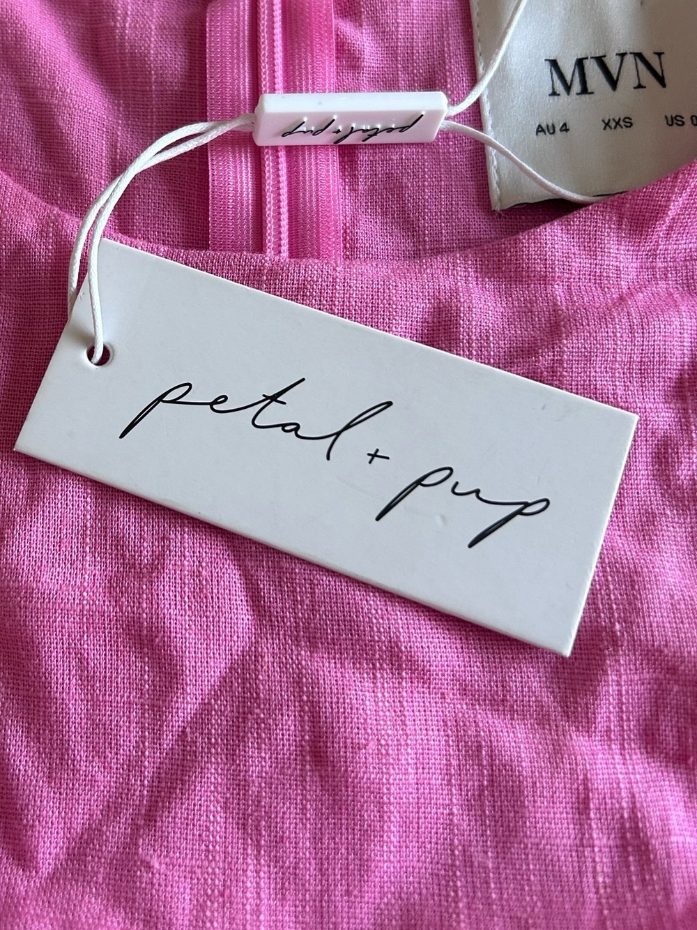 Petal & Pup MVN Femme Jumpsuit Size 0 Pink Linen Blend Wide Leg NEW With Tags - Picture 14 of 16